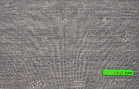 Gray color contemporary Gabbeh style area rug made of wool. Size 9.1x12.1.