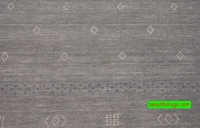 Gray color contemporary Gabbeh style area rug made of wool. Size 9.1x12.1.