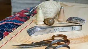 Image of special repair tools to repair hand made rugs