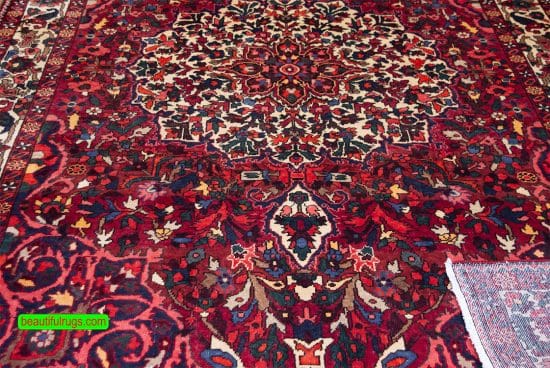 Handmade Persian Bakhtiari wool rug for living room. Size 6.9x10.
