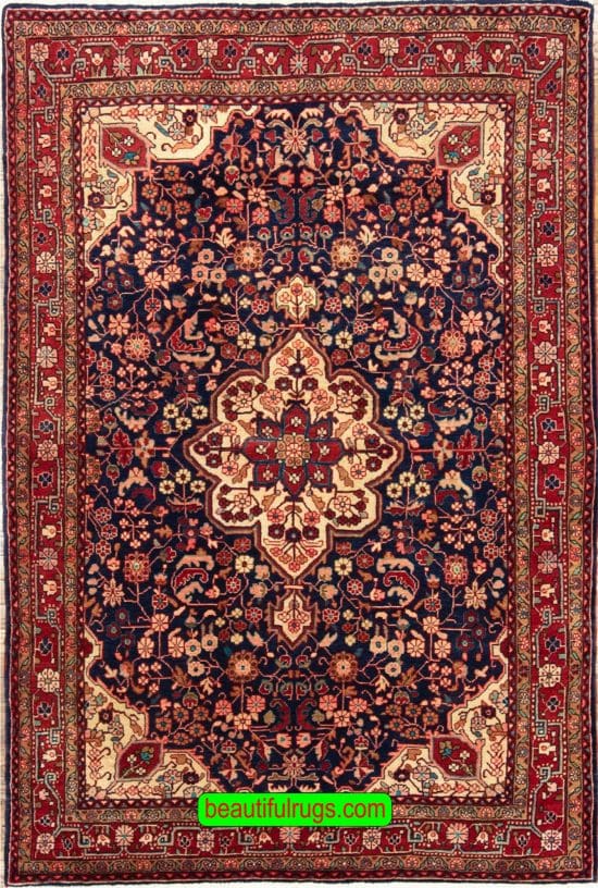 Persian Carpets - Handmade Blue Persian Zanjan Carpet From Iran