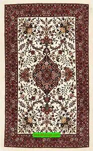Vertical rugs, handmade Persian Bijar floral wool vertical rug with beige and mauve colors. 