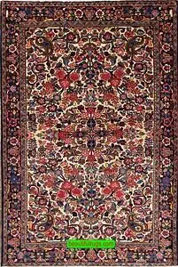 Handmade Persian colorful rug, wool Persian Borchalo rugs in beige background color. Size 4.8x7.