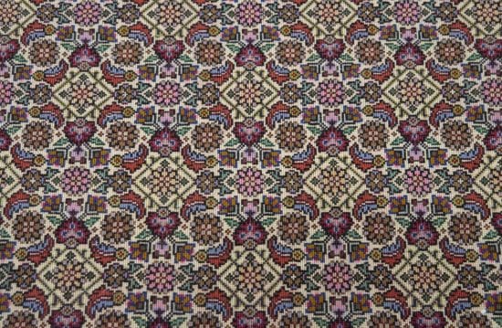 Handmade Persian area rug made of wool, multi color with pastel beige color in the main field and all-over design. Size 3.3x5.