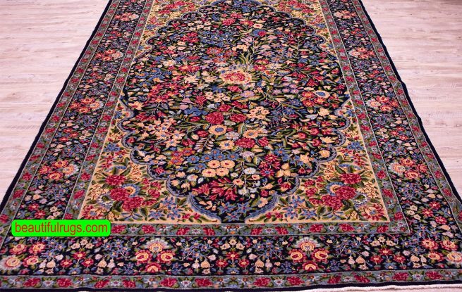 Handmade Persian Lavar Kerman wool rug, multi color rug. Size 6.2x9.8.