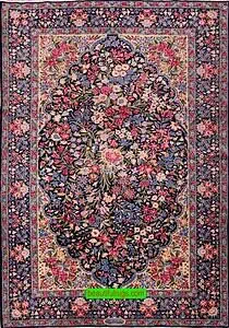 Handmade Persian Lavar Kerman wool rug, multi color rug. Size 6.2x9.8.