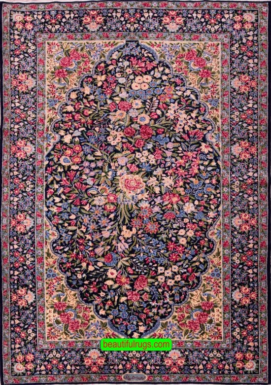 Handmade Persian Lavar Kerman wool rug, multi color rug. Size 6.2x9.8.