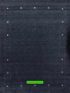 Black and white rug in Gabbeh style made of wool. Size 8.2x9.10.