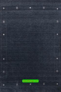 Black and white rug in Gabbeh style made of wool. Size 8.2x9.10.