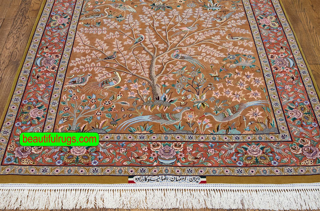 Small Rug, Blue Rug, Persian Isfahan Tree of Life Rug