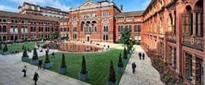 Image of the outside of Victoria and Albert Museum in London.
