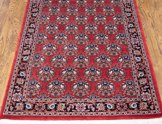 Heavy quality hand woven floral Persian Bijar rug in mauve color. Rug size 3.1x5.