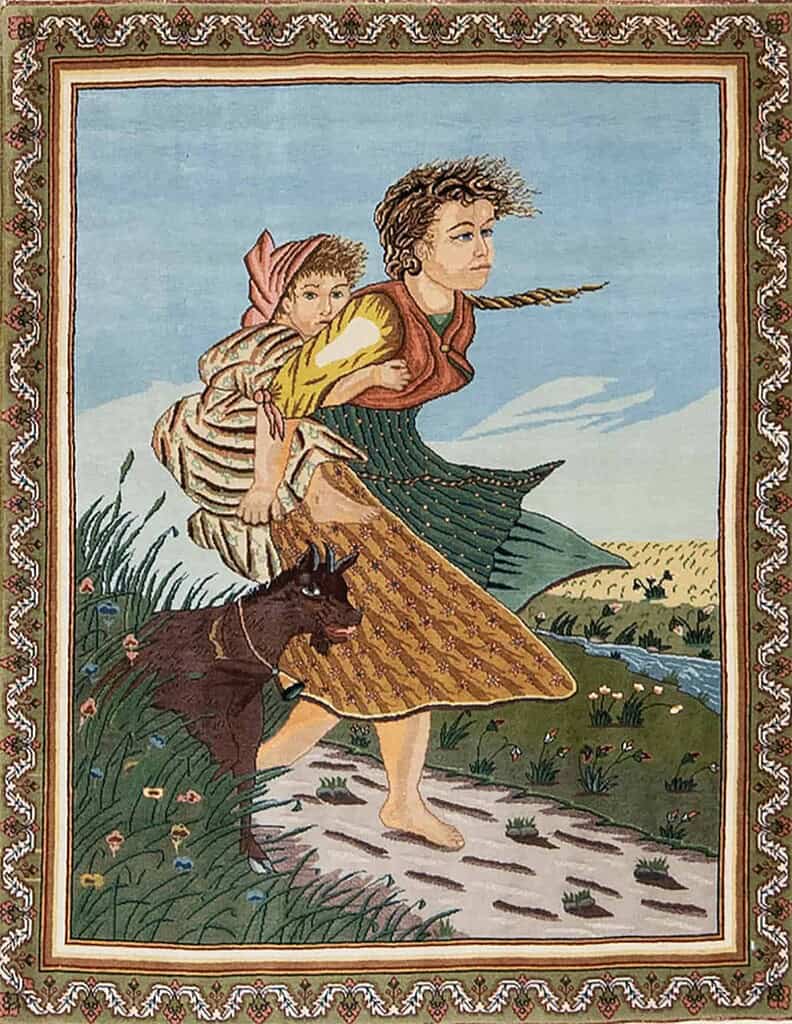 2518- Wall rug, handmade Persian Tabriz rug to utilize as a wall hanging rug or to use on the floor. Size 2x3.9.