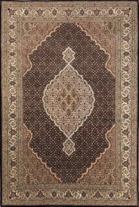 Handmade Black color wool oriental rug with a classic Persian design made in India. Rug size 6.2x9.2.