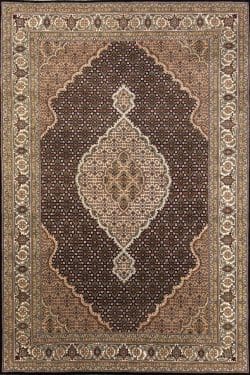 Handmade Black color wool oriental rug with a classic Persian design made in India. Rug size 6.2x9.2.