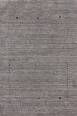 Thick wool hand loomed Gabbeh style contemporary oriental rug in gray color. Rug size 4.1x6.