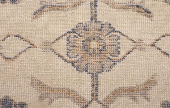 Handmade floral rug, bamboo silk rug in beige and gray color. Size 4.7x7.6.