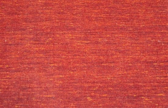 Hand loomed oriental carpet, Gabbeh style wool rug in orange color. Size 6x9.