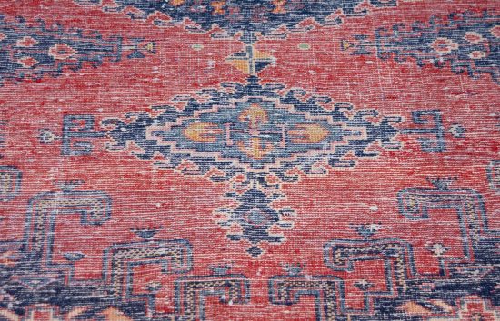 Persian tribal rug. Handmade geometric Northwest Persian rug in red and navy blue colors. Size 6.3x7.7.