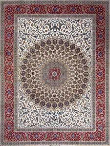 2460- Beautiful Persian rug. High-quality artful Persian Isfahan masterpiece, made of the finest quality kork wool and silk. Size 10.4x13.8.