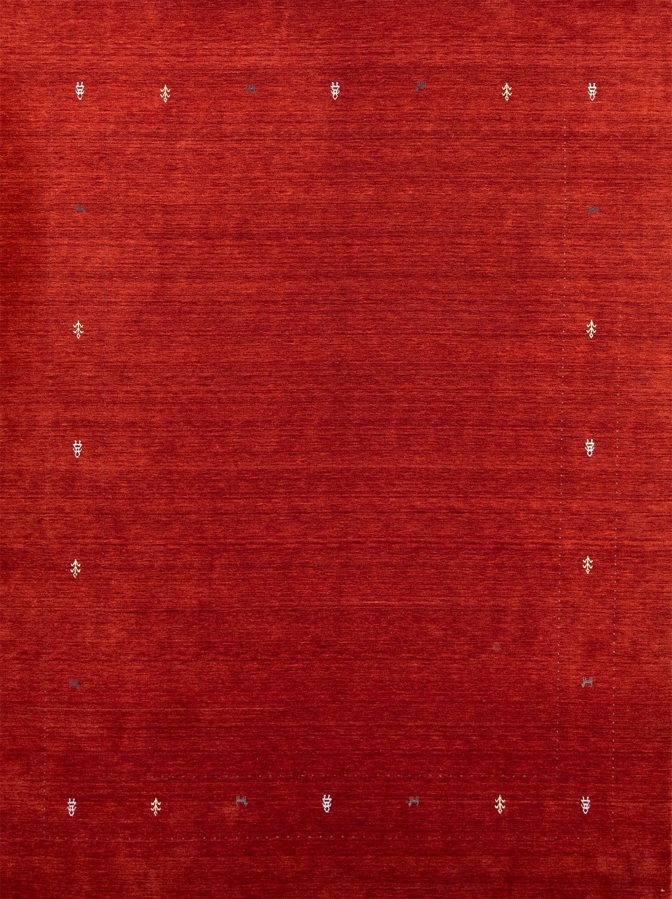 Orange rug. Hand-loomed Gabbeh-style oriental rug made of wool. Size 9.1x11.10.
