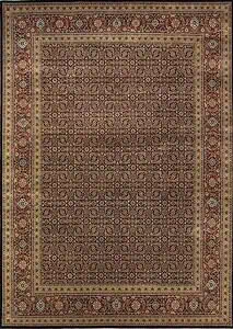 9x12 area rugs. Handmade wool oriental area rug in navy blue and rust color.