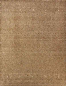 Brown area rugs made of wool, contemporary Gabbeh style rug. Size 8.3x10.