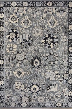 Moder rugs. Handmade black and white modern are rug made of wool. Size 6.1x9.1.