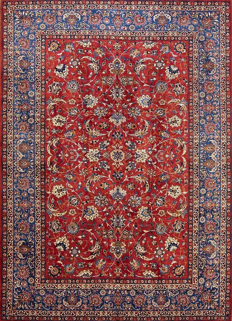 2475- Old Persian Isfahan Rug, Terracotta Color, Allover Design Rug. Size 10.3x14.5. 