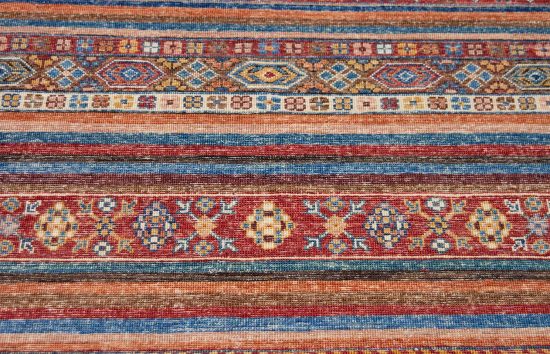 Oriental carpets. hand knotted wool multicolored carpet made in Pakistan. Size 6.8x10.8.