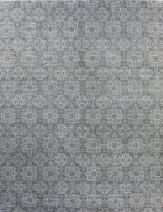 A designer contemporary rug in gray color made of wool. Size 7.10x10.1.