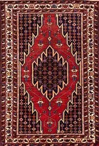 Mazleghan Rug, Semi Antique Persian Tribal Rug. Size 4.5x6.6