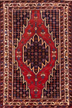 Mazleghan Rug, Semi Antique Persian Tribal Rug. Size 4.5x6.6