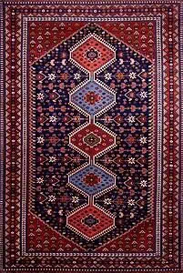 Yalameh Rug, Persian Yalameh Rug, Wool Tribal Rug. Size 5.5x8.8