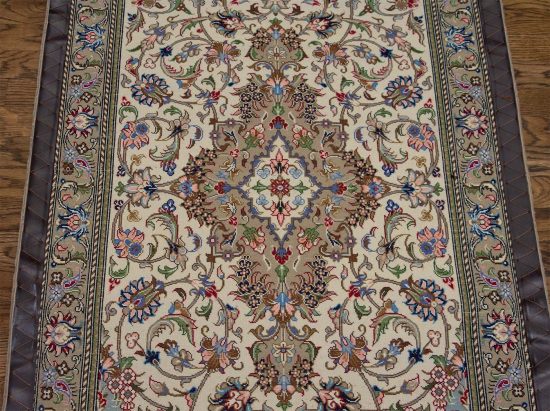 Persian runner rug. Hand knotted 10 ft runner rug made of kork wool in beige color. Size 2.9x10.4.