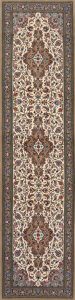 Persian runner rug. Hand knotted 10 ft runner rug made of kork wool in beige color. Size 2.9x10.4.