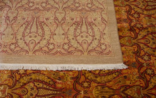 Large oriental area rugs. Hand Knotted designer area rug in beige color and contemporary style. Size 10.2x13.3.