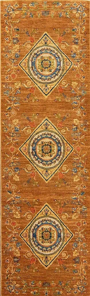 7304- Kitchen runner rugs. A decorative handmade 3 foot wide runner rug made of 100% wool. Size 3.1x10.  