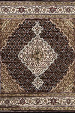 Kitchen rugs. Handmade 5x5 square rug for kitchen in black color made in India.