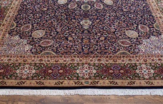 Persian Tabriz rug Shah Abbas rug in navy blue color. Size. 10x13