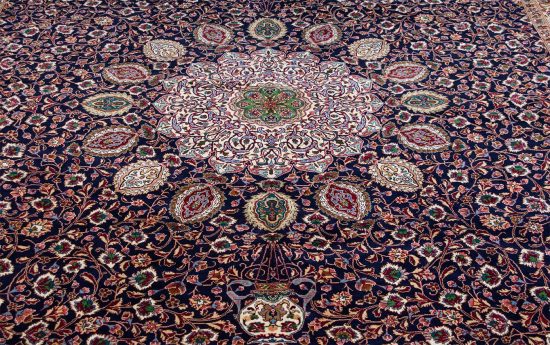 Persian Tabriz rug Shah Abbas rug in navy blue color. Size. 10x13