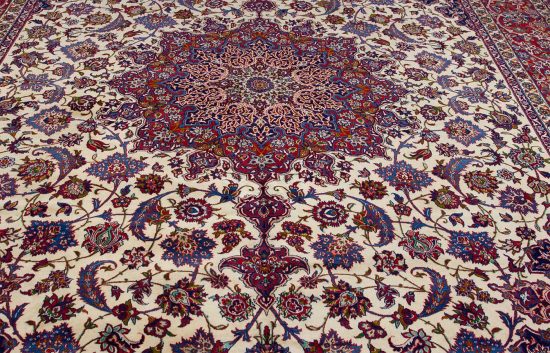 Antique Oriental Rug, Antique Persian Isfahan Rug, Kork Wool Rug. Size 10.8x15.3.