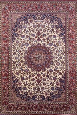 Antique Oriental Rug, Antique Persian Isfahan Rug, Kork Wool Rug. Size 10.8x15.3.