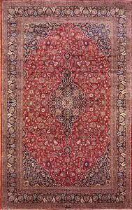 2570- 11x18 rug a cultural heirloom for grand interiors. Exquisite oversized classic antique Persian Kashan rug in excellent condition.