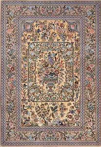 1171- Exclusive rug. Gorgeous masterpiece Persian Isfahan rug made of kork wool and silk. Size 5x7.4.