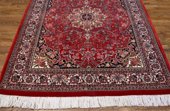 Handmade Persian Bijar Rug, Mauve and Rose Color. Size 5.3x7.4.