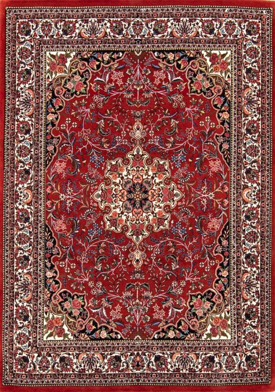 Handmade Persian Bijar Rug, Mauve and Rose Color. Size 5.3x7.4.