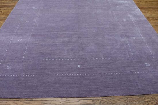 Purple rug, 8x10 wool area rug for living room or bedroom.