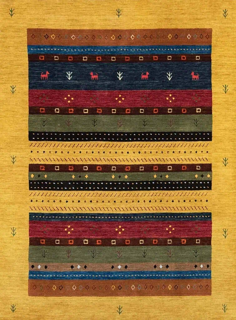 3290- Exquisite colorful 5x7 modern rug for bedroom made of 100% wool crafted in India.