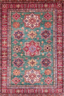 5×7 Rug, Handmade Traditional Style Rug, Geometric Kazak Design Rug.